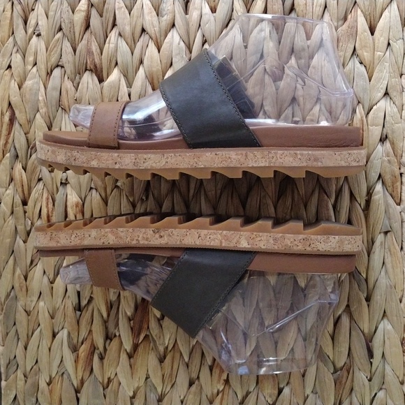 Sorel Roaming buckle slide comfort platform leather sandals 7.5 - Picture 6 of 11